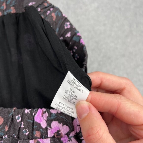 Saltwater Luxe Rex Maxi Skirt Size M Dark Floral Purple Tiered Layered HR NEW - Picture 8 of 13